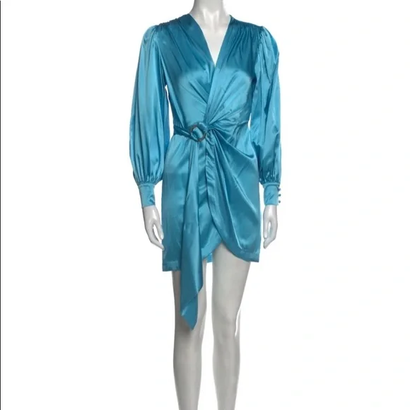 Retrofete | Dresses | Retrofete Blue Silk Dress | Poshmark